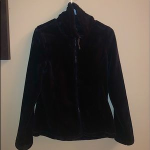 soft and fuzzy black winter coat